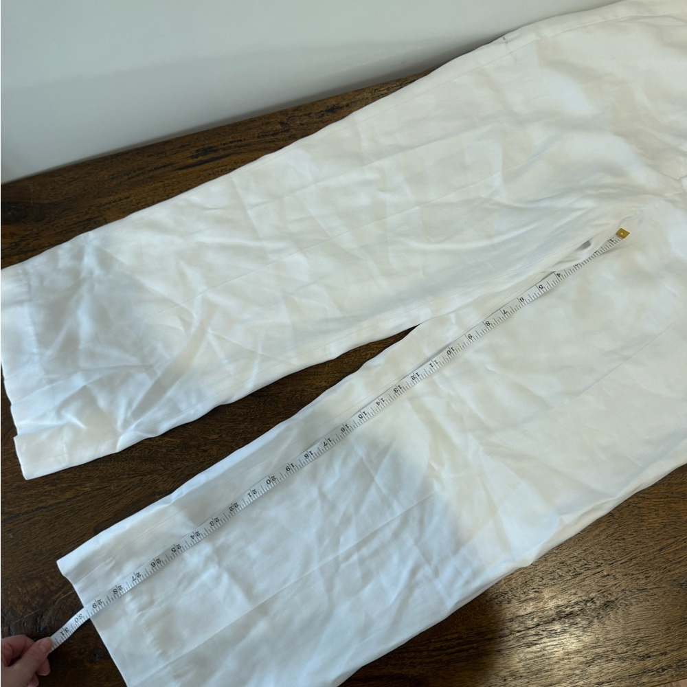NWT Abercrombie & Fitch Sloane Tailored Wide Leg Pant in White - Picture 7 of 10